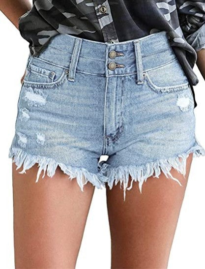 Shorts Atrevidos con Flecos Rasgados y Hebillas en Tobillos