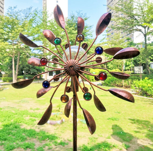 Lámpara Solar de Jardín con Esfera de Cristal Iluminada