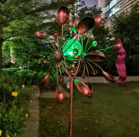 Lámpara Solar de Jardín con Esfera de Cristal Iluminada - Image 6