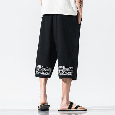 Pantalones Capri de Algodón y Lino Estilo Chino Casual - Image 3