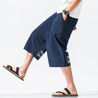 Pantalones Capri de Algodón y Lino Estilo Chino Casual - Image 5