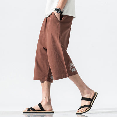 Pantalones Capri de Algodón y Lino Estilo Chino Casual - Image 7