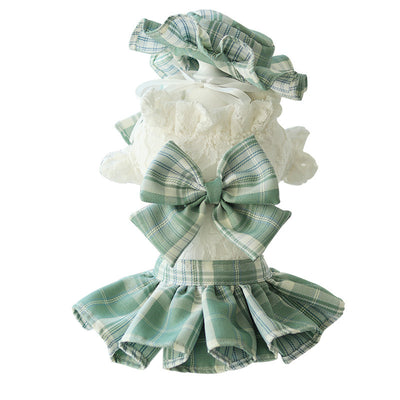 Vestido Escocés JK para Mascotas con Lazo y Pliegues - Image 6
