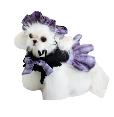 Vestido Escocés JK para Mascotas con Lazo y Pliegues - Image 8