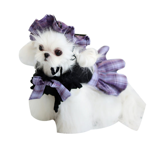 Vestido Escocés JK para Mascotas con Lazo y Pliegues - Image 8