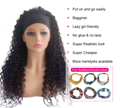 Peluca de Fibra Sintética con Diadema para Mujer - Image 4