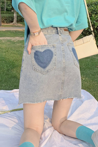 Falda Vaquera Corta Cintura Alta Estilo A-Line para Mujer Verano - Image 10