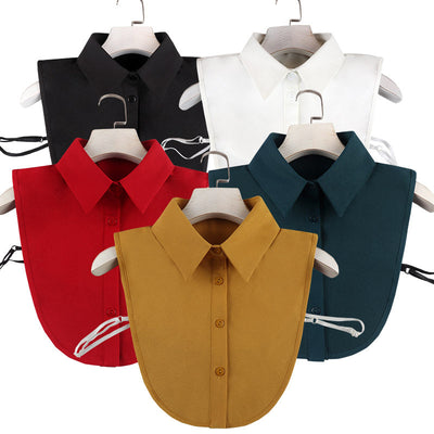 Blusa Casual de Gasa con Cuello Postizo Elegante