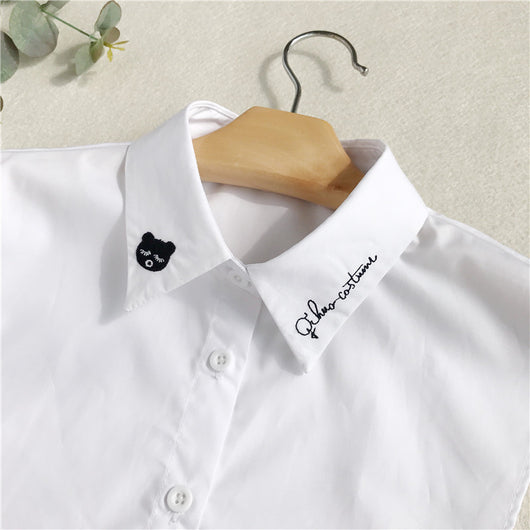 Blusa Casual Versátil con Cuello Postizo Desmontable - Image 56