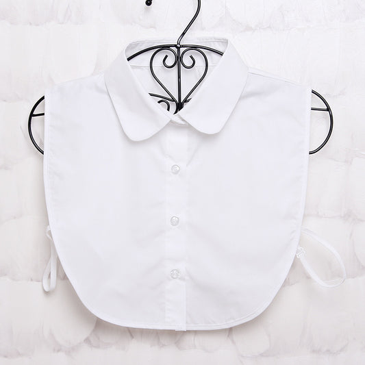 Blusa Casual Versátil con Cuello Postizo Desmontable