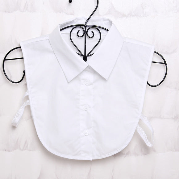 Blusa Casual Versátil con Cuello Postizo Desmontable