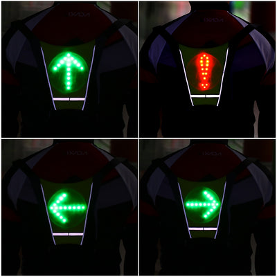 Mochila Chaleco Reflectante Recargable con Luz LED y Control Remoto para Ciclismo - Image 20