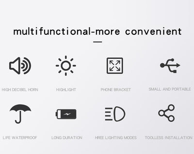 Soporte Multifuncional para Celular en Bicicleta con Cargador, Luz LED y Timbre - Image 24