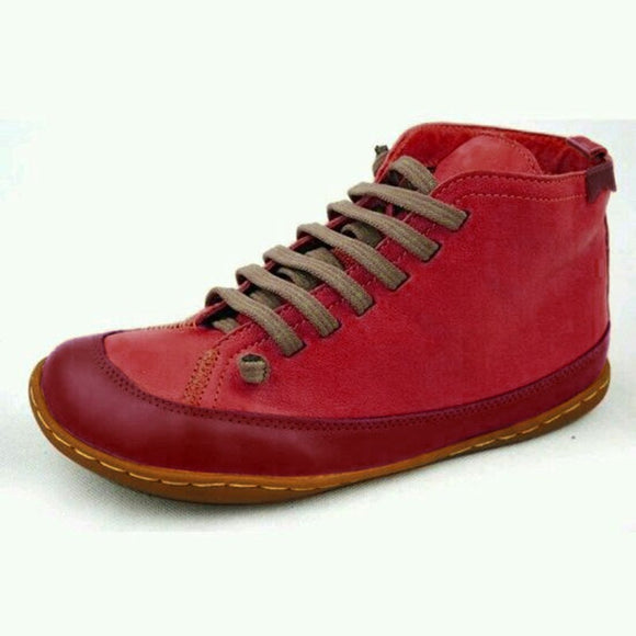 Botas de Cuero con Cordones Estilo Europeo