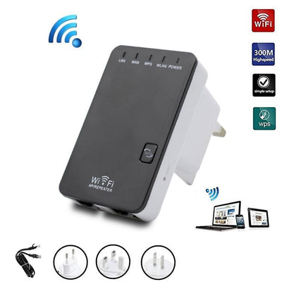 Repetidor WiFi 300M Dual Puerto - Amplificador de Señal Inalámbrica
