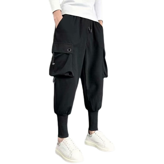 Pantalones Deportivos para Hombre Largo hasta el Tobillo Negro Profundo