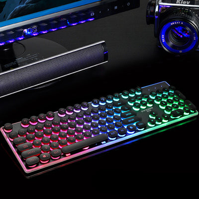 Teclado Gaming Retro Gx60 Punk - Conexión USB con Efecto Luminoso - Image 6