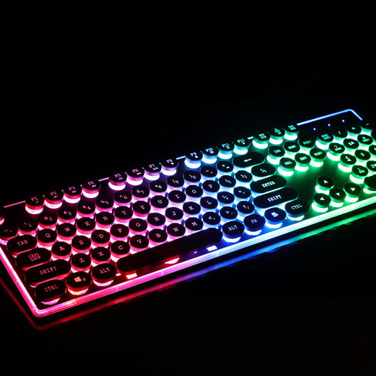 Teclado Gaming Retro Gx60 Punk - Conexión USB con Efecto Luminoso - Image 8