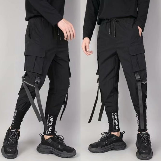 Pantalones Harem Ajustados con Bolsillos 3D y Bordados en los Tobillos