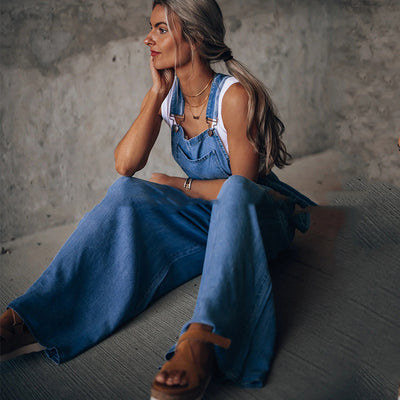 Jumpsuit Ancho de Pierna para Mujer - Comodidad Vacacional de Verano - Image 10