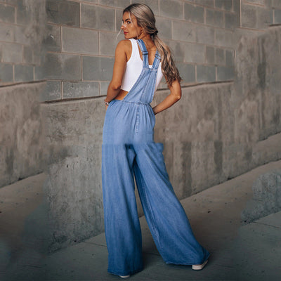 Jumpsuit Ancho de Pierna para Mujer - Comodidad Vacacional de Verano - Image 12