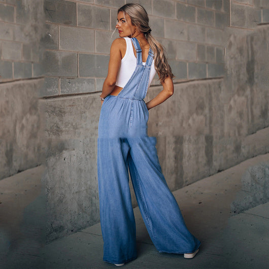 Jumpsuit Ancho de Pierna para Mujer - Comodidad Vacacional de Verano - Image 12