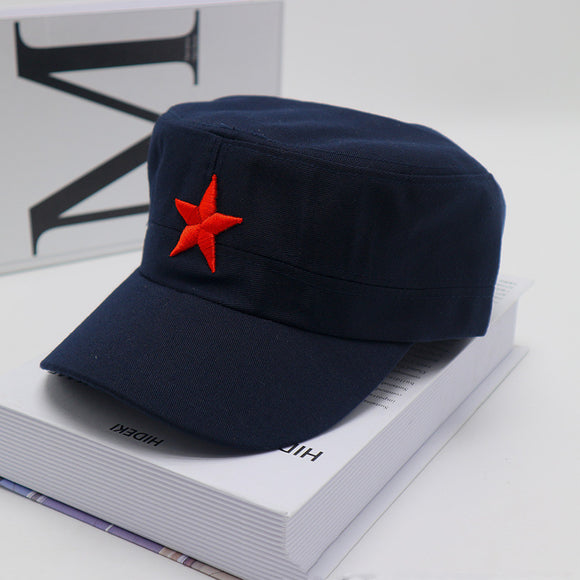 Gorra de Béisbol Visera Plana Roja Estilo Militar