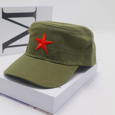 Gorra de Béisbol Visera Plana Roja Estilo Militar - Image 3