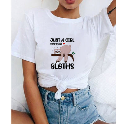 Playera Suelta Estampado Perezoso Manga Corta - Diseño Adorable - Image 6