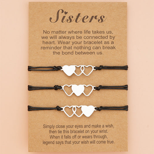 Pulsera Tejida de Acero Inoxidable con Corazón - Joyería Minimalista Moderna - Image 2