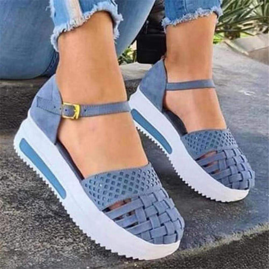 Sandalias Mujer Verano Hebilla Decorativa con Plataforma Gruesa y Puntera Reforzada - Image 4