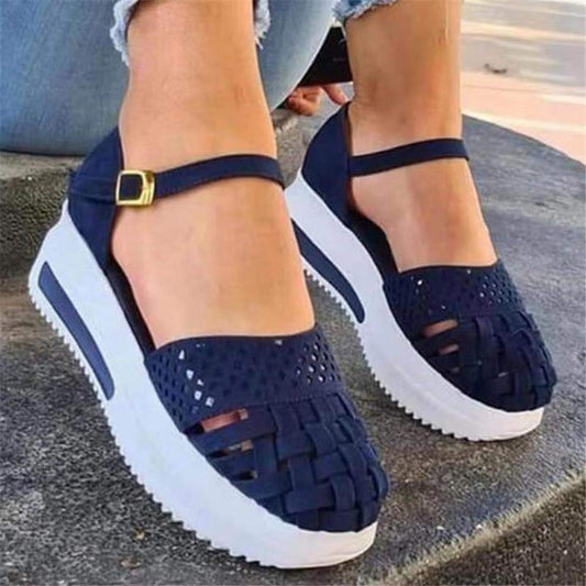 Sandalias Mujer Verano Hebilla Decorativa con Plataforma Gruesa y Puntera Reforzada - Image 2