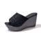 Sandalias Cuña Verano con Lentejuelas Brillantes