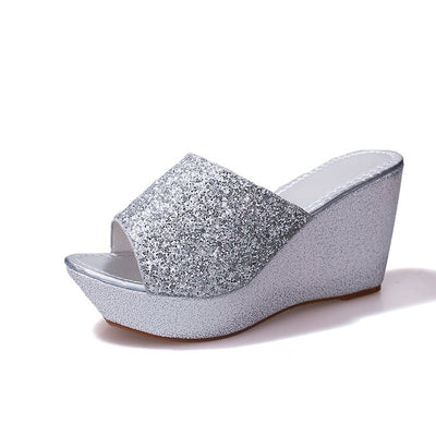 Sandalias Cuña Verano con Lentejuelas Brillantes - Image 4