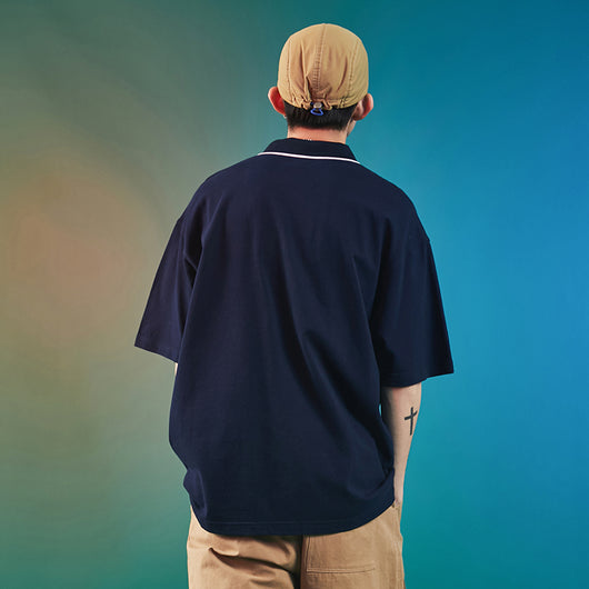 Polo Retro Americano Estampado Globos - Camiseta Suelta de Verano para Hombre - Image 7