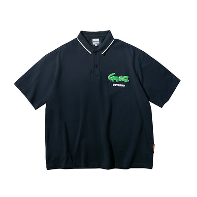 Polo Retro Americano Estampado Globos - Camiseta Suelta de Verano para Hombre - Image 12