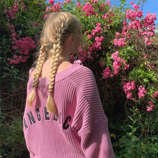 Cardigan Suelto con Bordado de Ángel - Suéter Botones para Mujer - Image 11