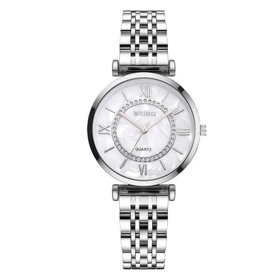 Reloj de Acero Inoxidable para Mujer con Diseño Floral Minimalista