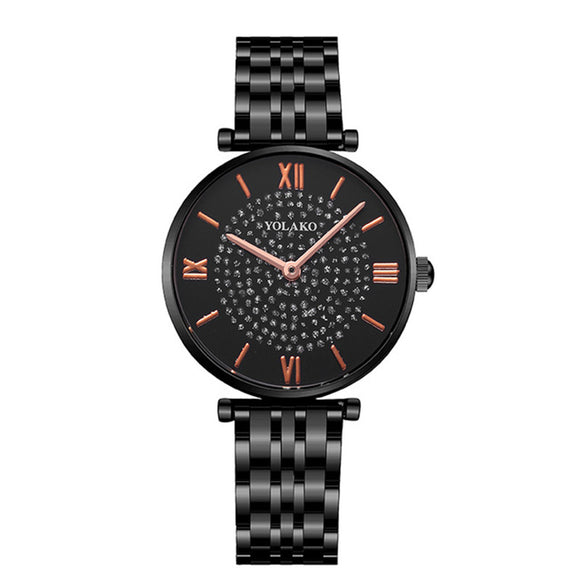 Reloj de Acero Inoxidable para Mujer con Diseño Floral Minimalista