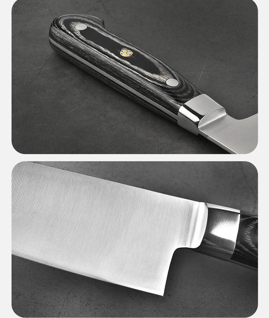 Cuchillo de Chef Profesional con Mango de Madera Texturizada - Cuchillo Multiusos de Cocina - Image 5