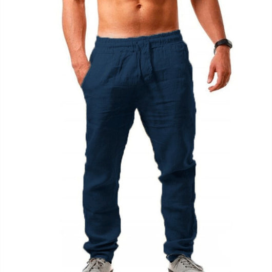 Pantalones Deportivos Holgados de Algodón y Lino Transpirables - Image 3