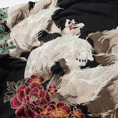 Sudadera Japonesa Yokosuka con Zorro de Nueve Colas Bordado y Capucha de Terciopelo - Image 12