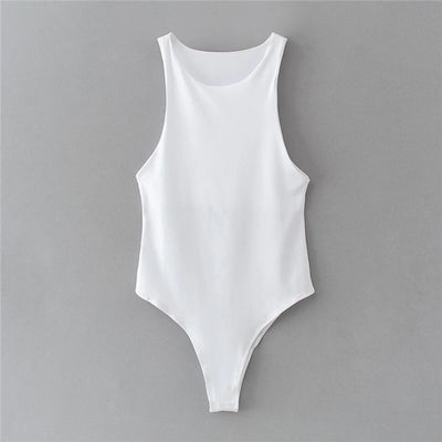 Body Ajustado sin Mangas Cuello Redondo