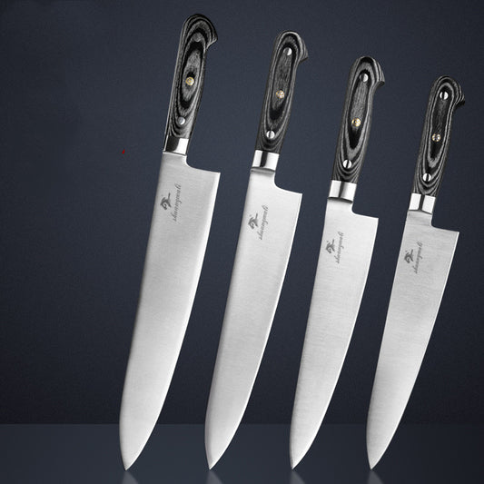 Cuchillo de Chef Profesional con Mango de Madera Texturizada - Cuchillo Multiusos de Cocina