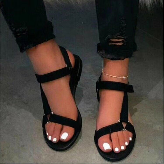 Sandalias Planas con Estampado de Leopardo y Cierre de Velcro para Mujer - Image 2