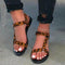 Sandalias Planas con Estampado de Leopardo y Cierre de Velcro para Mujer