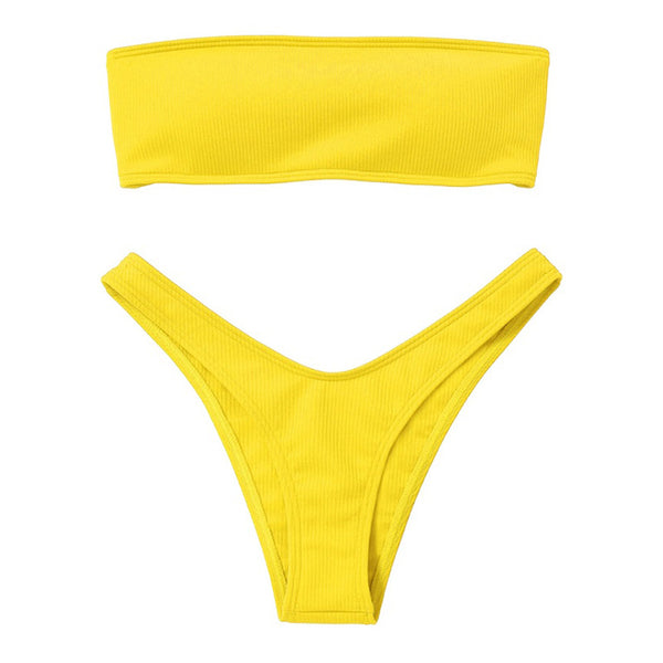 Bikini Tubo de Dos Piezas Sexy con Espalda Descubierta - Diseño Europeo