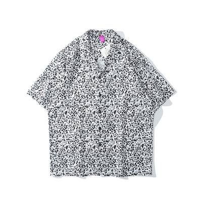 Camisa Hawaiana Hip Hop Flame Graffiti de Manga Corta - Image 4