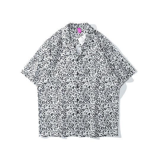 Camisa Hawaiana Hip Hop Flame Graffiti de Manga Corta - Image 4