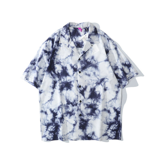 Camisa Hawaiana Hip Hop Flame Graffiti de Manga Corta - Image 2